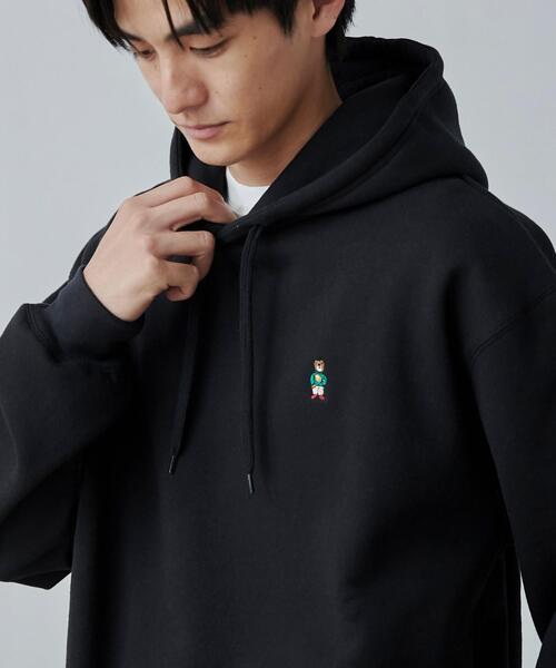 coen（コーエン）の「ワンポイントベア刺繍裏起毛パーカー（パーカー・メンズ・ホワイト/ブラック/グレー/ダークグリーン・S/M/L/XL）」の7枚目の写真