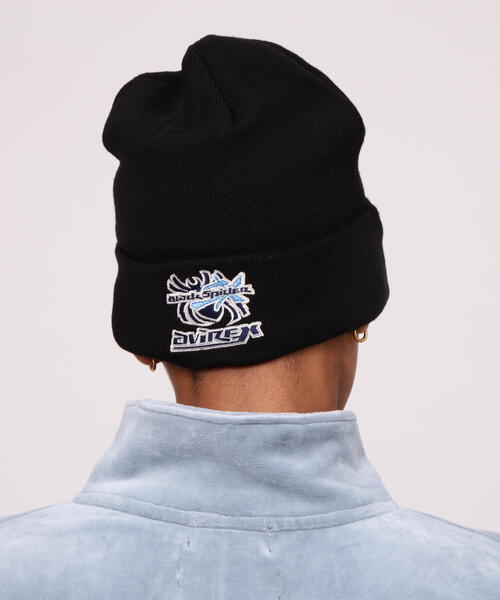 AVIREX(アヴィレックス)の「《AVIREX × XLARGE》KNITCAP BLACK SPIDER / ニットキャップ スパイダー(ニットキャップ/ビーニー・メンズ・ホワイト/ブラック・F)」の4枚目の写真