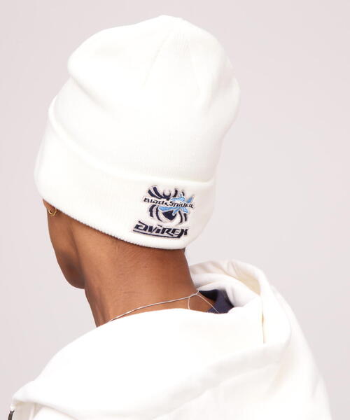 AVIREX(アヴィレックス)の「《AVIREX × XLARGE》KNITCAP BLACK SPIDER / ニットキャップ スパイダー(ニットキャップ/ビーニー・メンズ・ホワイト/ブラック・F)」の3枚目の写真