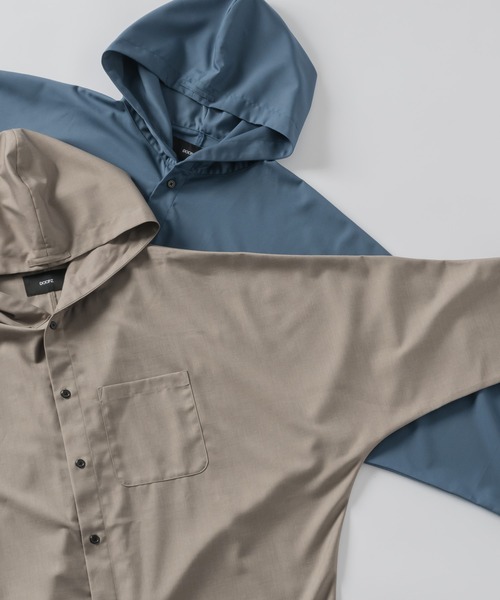 DOOPZ(ドープス)の「Dolman Shirt Hoodie - ドルマンシャツフーディー(パーカー・メンズ・ベージュ/ブルー・MEDIUM/SMALL/LARGE)」の10枚目の写真