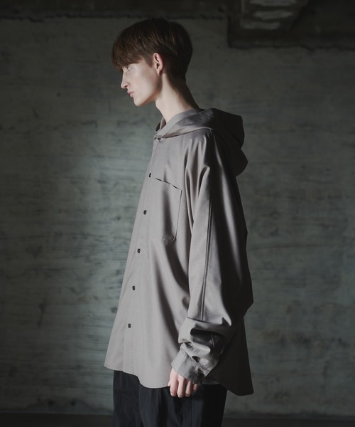 DOOPZ(ドープス)の「Dolman Shirt Hoodie - ドルマンシャツフーディー(パーカー・メンズ・ベージュ/ブルー・MEDIUM/SMALL/LARGE)」の7枚目の写真