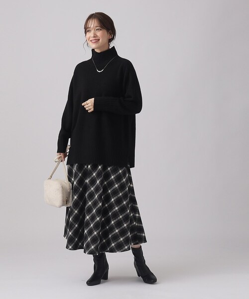 DRESKIP（ドレスキップ）の「◆大人フェミニンな シャギーチェック フレアスカート（スカート・レディース・ベージュ系その他4/ブラック系1/ワイン系3・02/03/04）」の13枚目の写真