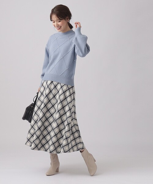 DRESKIP（ドレスキップ）の「◆大人フェミニンな シャギーチェック フレアスカート（スカート・レディース・ベージュ系その他4/ブラック系1/ワイン系3・02/03/04）」の19枚目の写真