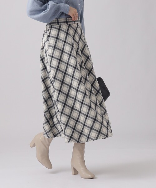 DRESKIP（ドレスキップ）の「◆大人フェミニンな シャギーチェック フレアスカート（スカート・レディース・ベージュ系その他4/ブラック系1/ワイン系3・02/03/04）」の14枚目の写真