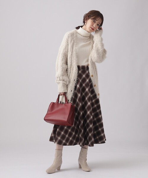 DRESKIP（ドレスキップ）の「◆大人フェミニンな シャギーチェック フレアスカート（スカート・レディース・ベージュ系その他4/ブラック系1/ワイン系3・02/03/04）」の17枚目の写真