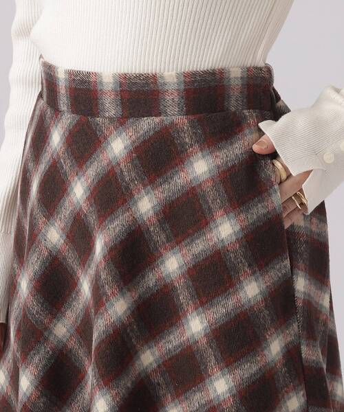 DRESKIP（ドレスキップ）の「◆大人フェミニンな シャギーチェック フレアスカート（スカート・レディース・ベージュ系その他4/ブラック系1/ワイン系3・02/03/04）」の18枚目の写真