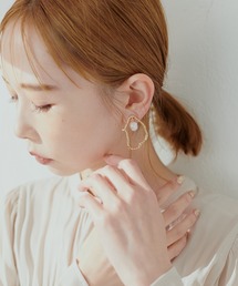 ニュアンスサークルパールイヤリング