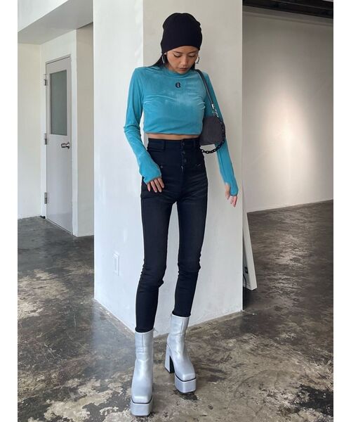 EMODA（エモダ）の「【ELDER】FIX H/W DENIM（デニムパンツ・レディース・ブラック/インディゴブルー・SMALL/X-SMALL/MEDIUM）」の7枚目の写真