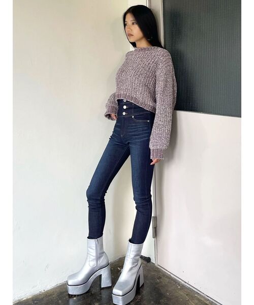 EMODA（エモダ）の「【ELDER】FIX H/W DENIM（デニムパンツ・レディース・ブラック/インディゴブルー・SMALL/X-SMALL/MEDIUM）」の11枚目の写真