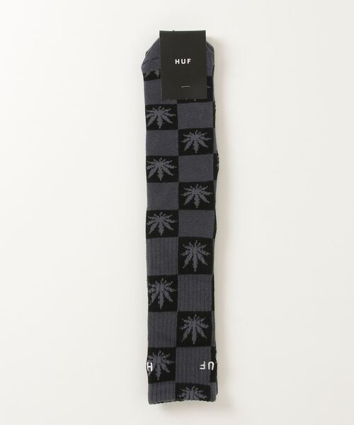 HUF(ハフ)の「【HUF】ハフ CHECKERED PLANTLIFE SOCK ソックス 靴下 SK00785(ソックス/靴下・メンズ・グリーン/パープル/ホワイト/ブラック・FREE)」の2枚目の写真