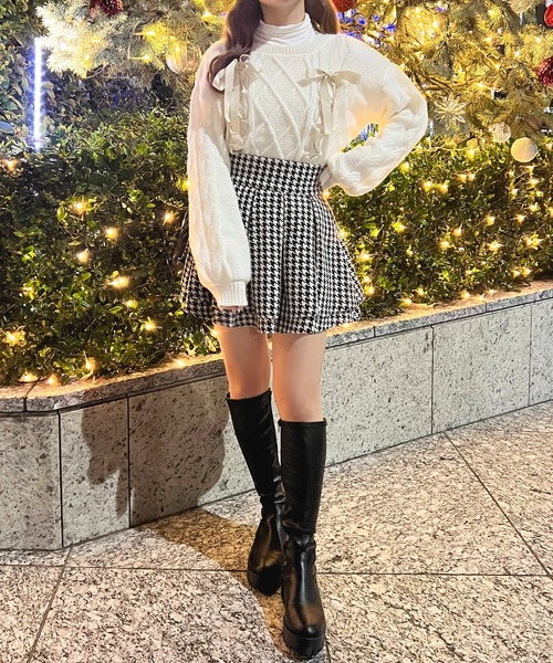 apres jour（アプレジュール）の「サテンレースアップニット【ZOZOTOWN限定アイテム】（ニット/セーター・レディース・ライトピンク/ベージュ/オフホワイト・X-LARGE/フリー）」の9枚目の写真