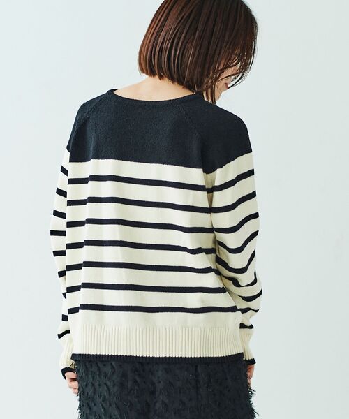 le.coeur blanc(ルクールブラン)の「ブークレーパネルボーダーニット(ニット/セーター・レディース・ブラック系その他/ホワイト系その他・38)」の17枚目の写真