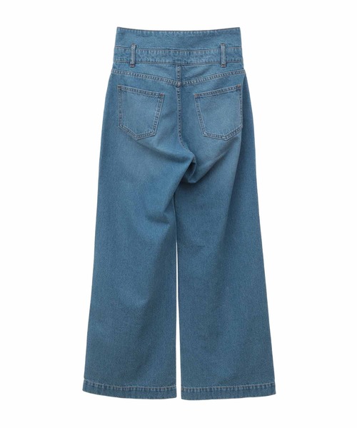 31 Sons de mode（トランテアン　ソン　ドゥ　モード）の「デニムワイドパンツ（デニムパンツ・レディース・インディゴブルー/サックスブルー・38/36）」の19枚目の写真