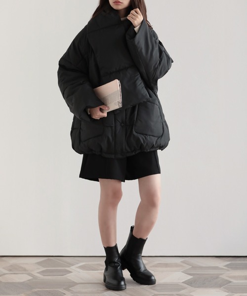 nouvellemoi（ヌーベルモイ）の「マフラー付きノーカラーフェイク