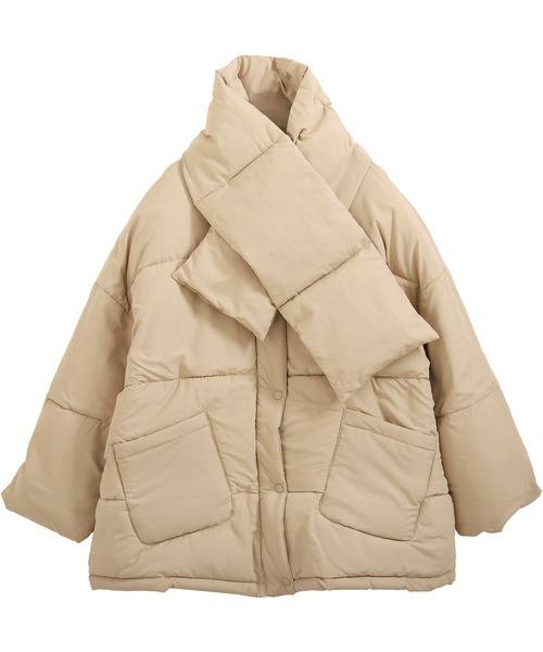 nouvellemoi（ヌーベルモイ）の「マフラー付きノーカラーフェイク