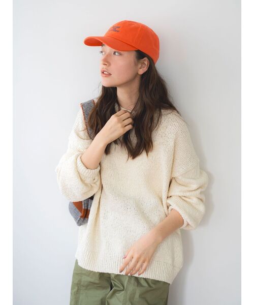 Ungrid(アングリッド)の「スラブルーズニット(ニット/セーター・レディース・アイボリー/オレンジ/その他1・FREE)」の5枚目の写真