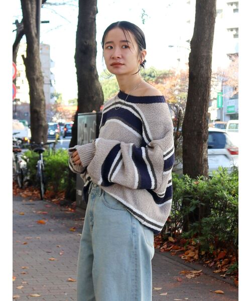 Ungrid(アングリッド)の「スラブルーズニット(ニット/セーター・レディース・アイボリー/オレンジ/その他1・FREE)」の16枚目の写真