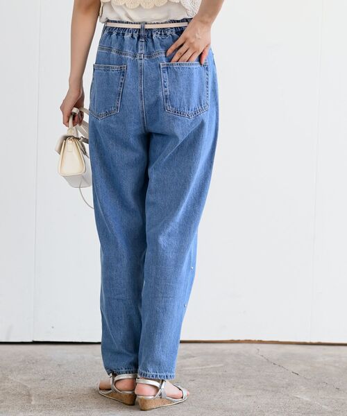 rps(アールピーエス)の「パールビジュー付きマムパンツ(デニムパンツ・レディース・ブルー/サックスブルー・M/L)」の15枚目の写真