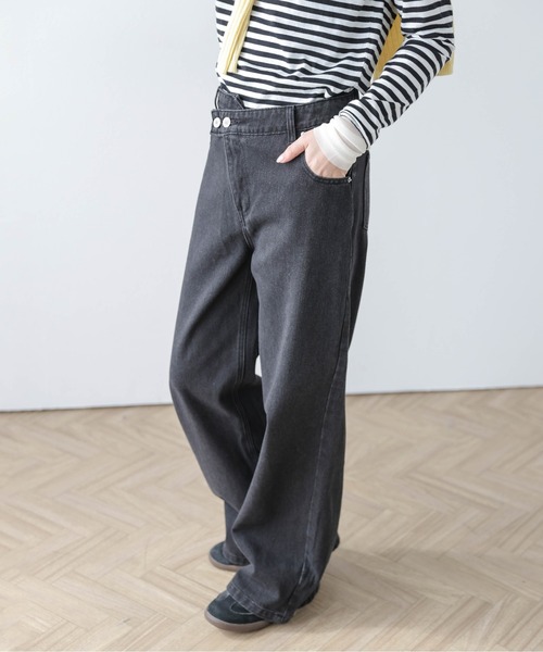 SUGAR BISKET（シュガービスケット）の「ワイドデニムパンツ（デニムパンツ・レディース・ブラック/ブルー・M/L）」の6枚目の写真