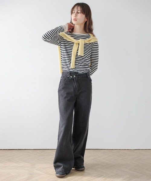 SUGAR BISKET（シュガービスケット）の「ワイドデニムパンツ（デニムパンツ・レディース・ブラック/ブルー・M/L）」の8枚目の写真