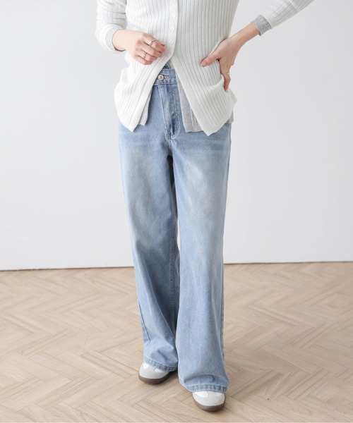 SUGAR BISKET（シュガービスケット）の「ワイドデニムパンツ（デニムパンツ・レディース・ブラック/ブルー・M/L）」の11枚目の写真