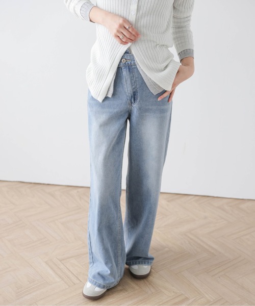 SUGAR BISKET（シュガービスケット）の「ワイドデニムパンツ（デニムパンツ・レディース・ブラック/ブルー・M/L）」の12枚目の写真