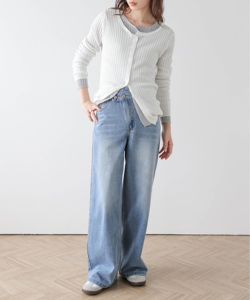 SUGAR BISKET（シュガービスケット）の「ワイドデニムパンツ（デニムパンツ・レディース・ブラック/ブルー・M/L）」の14枚目の写真