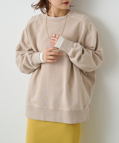 PUAL CE CIN（ピュアルセシン）の「裏毛シンプルスウェットプルオーバー（スウェット・レディース・ベージュ/オートミール/オレンジ/グレー/ブルー・FREE）」の14枚目の写真