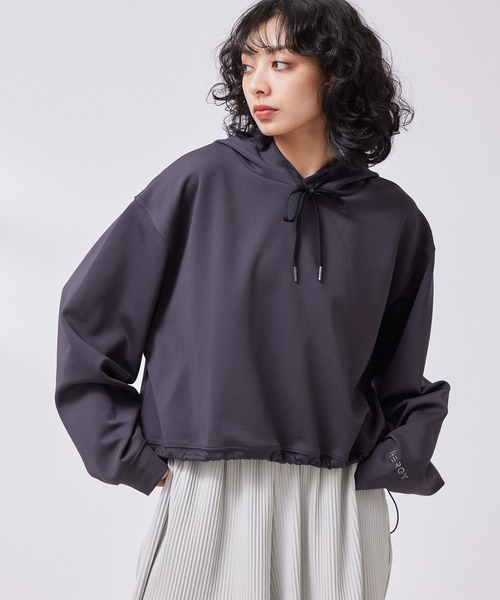 NERGY（ナージー）の「【skin wear】Airy jerseyフーディパーカー（パーカー・レディース・ブラック系その他/スミクロ/ホワイト系その他/ピンク・FREE）」の3枚目の写真