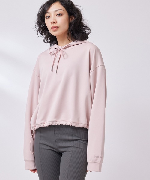 NERGY（ナージー）の「【skin wear】Airy jerseyフーディパーカー（パーカー・レディース・ブラック系その他/スミクロ/ホワイト系その他/ピンク・FREE）」の4枚目の写真