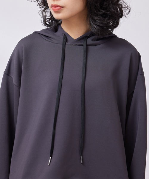 NERGY（ナージー）の「【skin wear】Airy jerseyフーディパーカー（パーカー・レディース・ブラック系その他/スミクロ/ホワイト系その他/ピンク・FREE）」の9枚目の写真