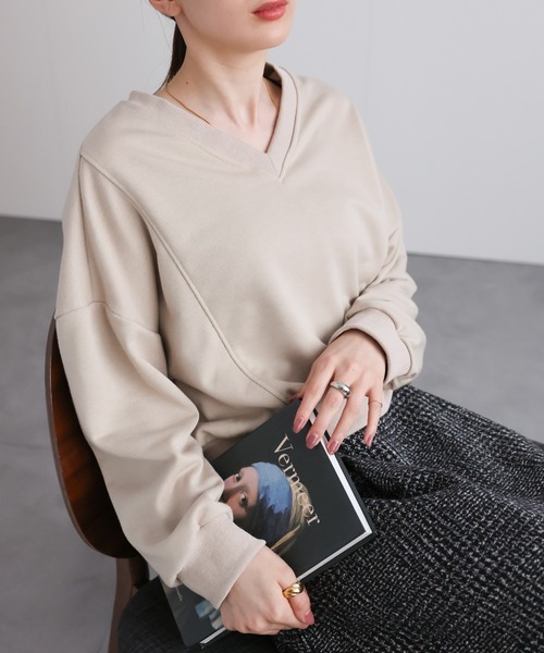 ソフト Vネック スウェットシャツ　トレーナー ソフト Vネック スウェットシャツ - グレーマール | ZARA Japan