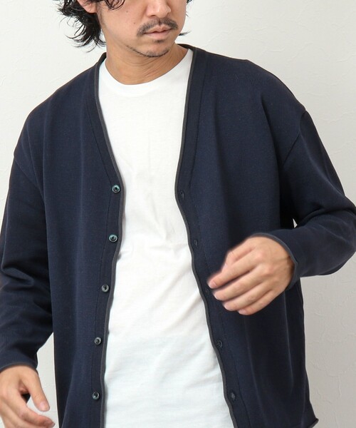 NOLLEY'S goodman（ノーリーズグッドマン）の「《2点セット》SIX FUNCTIONS Vネックカーディガン Tシャツ付き（カーディガン/ボレロ・メンズ・ネイビー/グリーン系その他/ピンク/ライトグレー・M/L）」の5枚目の写真