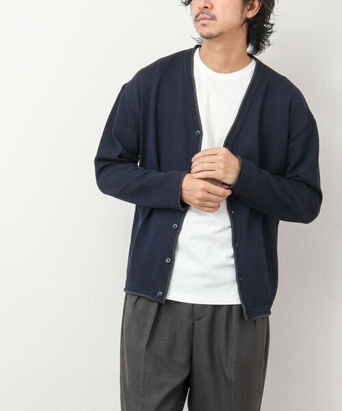 NOLLEY'S goodman（ノーリーズグッドマン）の「《2点セット》SIX FUNCTIONS Vネックカーディガン Tシャツ付き（カーディガン/ボレロ・メンズ・ネイビー/グリーン系その他/ピンク/ライトグレー・M/L）」の7枚目の写真