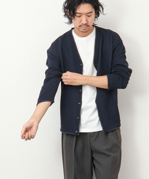 NOLLEY'S goodman（ノーリーズグッドマン）の「《2点セット》SIX FUNCTIONS Vネックカーディガン Tシャツ付き（カーディガン/ボレロ・メンズ・ネイビー/グリーン系その他/ピンク/ライトグレー・M/L）」の11枚目の写真