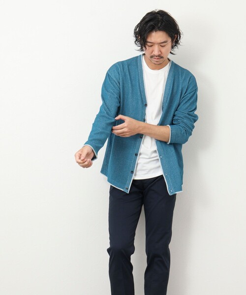 NOLLEY'S goodman（ノーリーズグッドマン）の「《2点セット》SIX FUNCTIONS Vネックカーディガン Tシャツ付き（カーディガン/ボレロ・メンズ・ネイビー/グリーン系その他/ピンク/ライトグレー・M/L）」の14枚目の写真