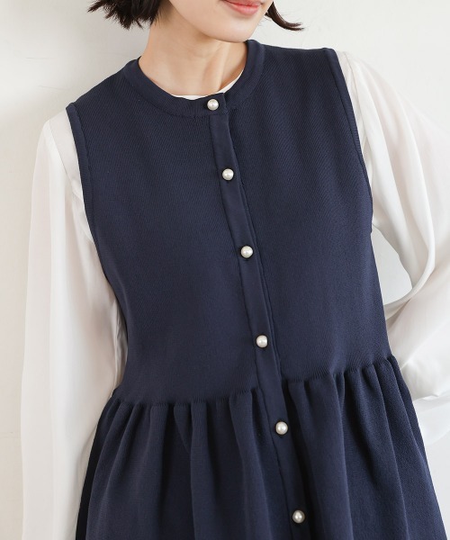 Bou Jeloud（ブージュルード）の「ペプラムニットベスト（ベスト・レディース・ネイビー/ブラック・FREE）」の13枚目の写真