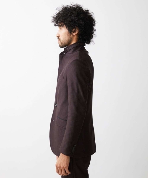 MICHEL KLEIN HOMME (ミッシェルクランオム)の「ジャガードコンバーチブルジャケット セットアップ(テーラードジャケット・メンズ・ブラック/パープル・MEDIUM/LARGE/X-LARGE)」の7枚目の写真