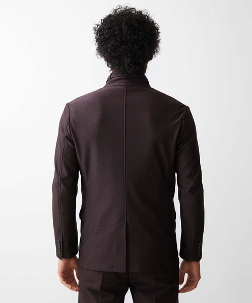MICHEL KLEIN HOMME (ミッシェルクランオム)の「ジャガードコンバーチブルジャケット セットアップ(テーラードジャケット・メンズ・ブラック/パープル・MEDIUM/LARGE/X-LARGE)」の8枚目の写真