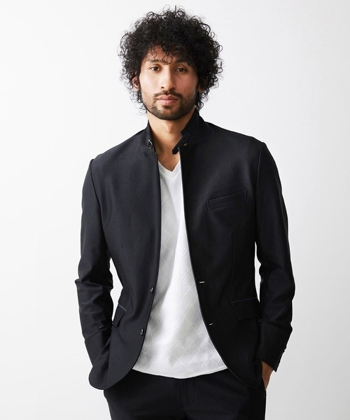 MICHEL KLEIN HOMME (ミッシェルクランオム)の「ジャガードコンバーチブルジャケット セットアップ(テーラードジャケット・メンズ・ブラック/パープル・MEDIUM/LARGE/X-LARGE)」の10枚目の写真