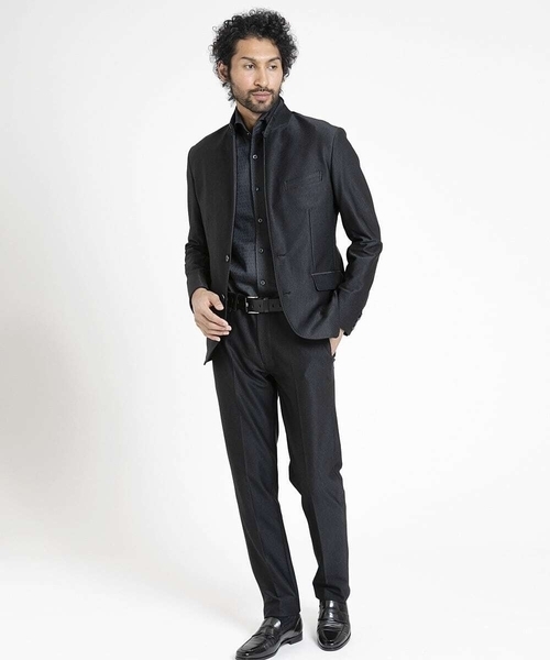 MICHEL KLEIN HOMME (ミッシェルクランオム)の「ジャガードコンバーチブルジャケット セットアップ(テーラードジャケット・メンズ・ブラック/パープル・MEDIUM/LARGE/X-LARGE)」の12枚目の写真