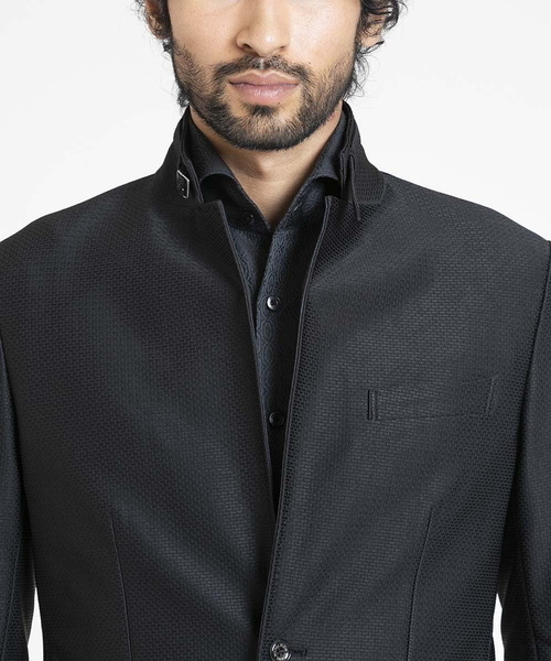 MICHEL KLEIN HOMME (ミッシェルクランオム)の「ジャガードコンバーチブルジャケット セットアップ(テーラードジャケット・メンズ・ブラック/パープル・MEDIUM/LARGE/X-LARGE)」の15枚目の写真