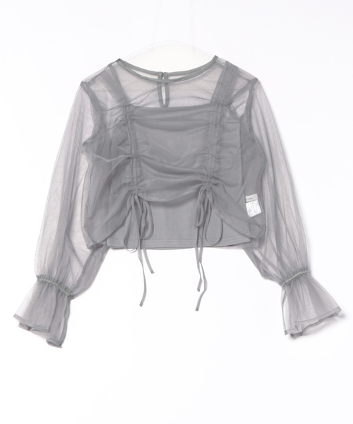 archives（アルシーヴ）の「チュールドロストTOPS（アンサンブル・レディース・アイボリー/ブラック/ブルーグレー/グレー/ブラウン・MEDIUM）」の3枚目の写真