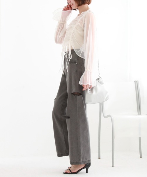 archives（アルシーヴ）の「チュールドロストTOPS（アンサンブル・レディース・アイボリー/ブラック/ブルーグレー/グレー/ブラウン・MEDIUM）」の21枚目の写真