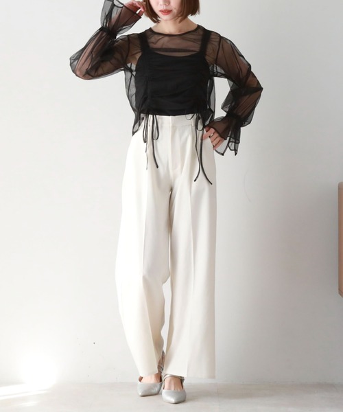 archives（アルシーヴ）の「チュールドロストTOPS（アンサンブル・レディース・アイボリー/ブラック/ブルーグレー/グレー/ブラウン・MEDIUM）」の14枚目の写真