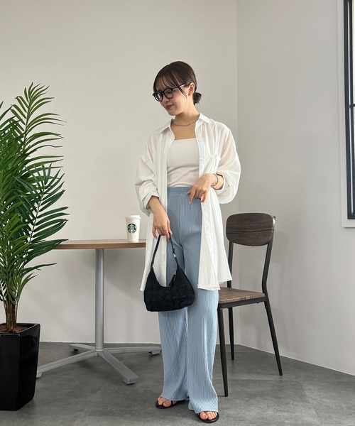 セール】【ISOOK / アイスー】プリーツセミフレアパンツ / プリーツ