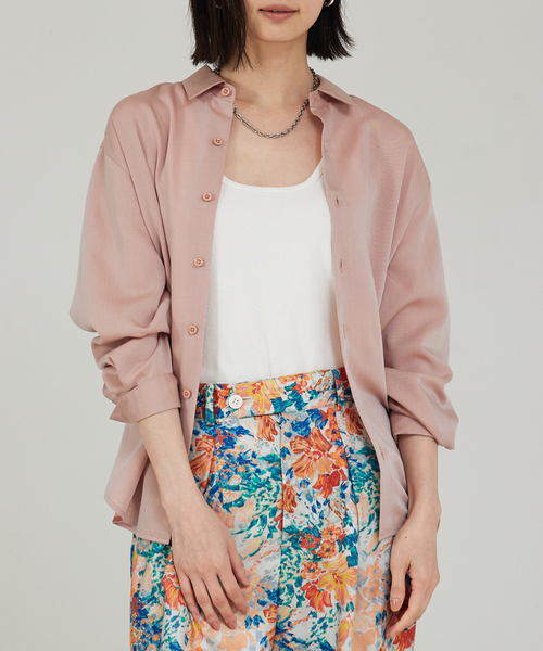 qualite(カリテ)の「ダンガリーツイルレギュラーシャツ(シャツ/ブラウス・レディース・ベージュ/オレンジ系その他/ブルー・フリー)」の3枚目の写真