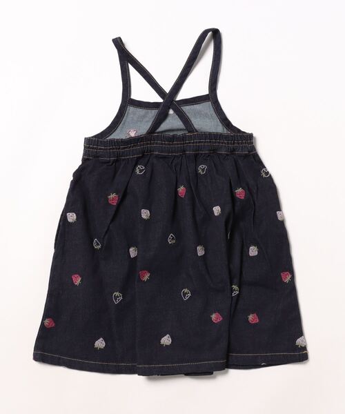 HAKKA KIDS(ハッカキッズ)の「いちご刺繍ストレッチデニムワンピース(ワンピース・キッズ・ネイビー/ブルー・110cm/120cm/130cm/100cm)」の6枚目の写真