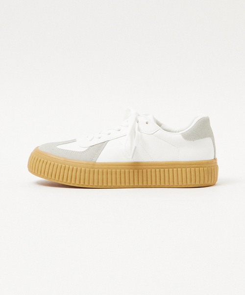 LAROUTE（ラルート）の「【LAROUTE】ジャーマントレーナー 厚底スニーカー（スニーカー・レディース・ブラック/アイボリー・36/37/38）」の8枚目の写真