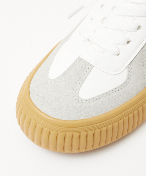 LAROUTE（ラルート）の「【LAROUTE】ジャーマントレーナー 厚底スニーカー（スニーカー・レディース・ブラック/アイボリー・36/37/38）」の3枚目の写真